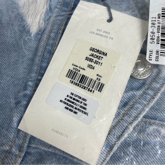 Citizens of Humanity Georgina Denim Jacket In Vidia light blue size XS NWT - Picture 8 of 8